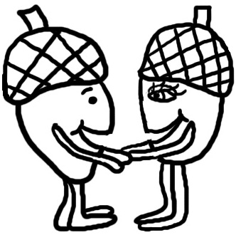 Boy and Girl Acorns Holding Hands Clipart