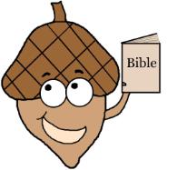Acorn Holding Bible Clipart