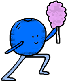 Blueberry Holding A Cotton Candy Clip Art Illustration Image Picture Cartoon