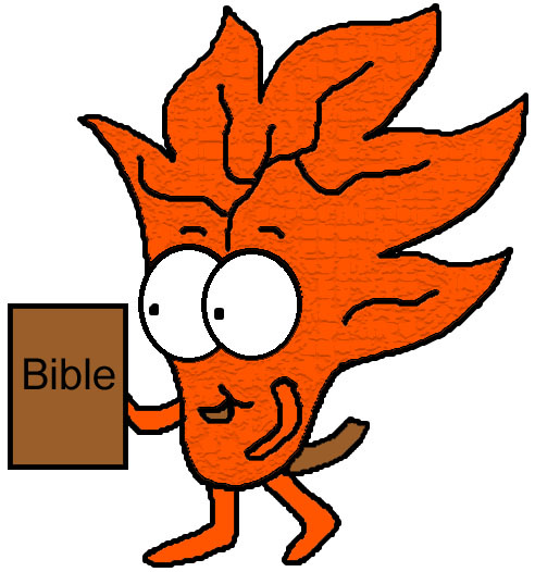 Fall Leaves Clipart- Orange Fall leaf holding bible clipart