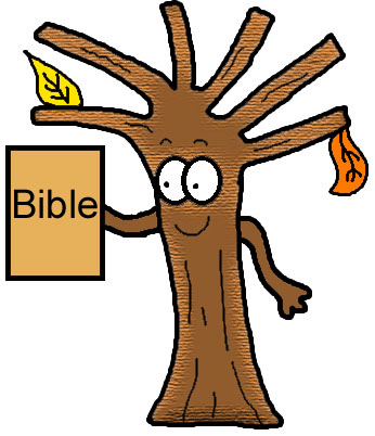 Fall Tree Holding Bible Clipart