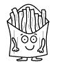 French Fries Clipart  Black and White