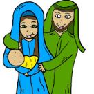 Mary Joseph and Baby Jesus Clipart- Christmas Clipart
