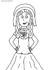 Pilgrim Girl Clip Art Image Picture for Thanksgiving Bulletin Boards