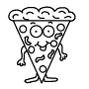 Pizza Clipart  Black and White