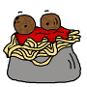 Spaghetti And Meatballs Clipart  Colored