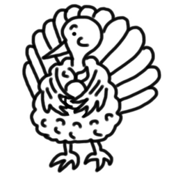 Thanksgiving Turkey Clipart- Turkey holding apple clipart