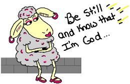 Sheep waiting on God clipart
