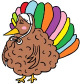 Thanksgiving Turkey Clipart- Turkey Wearing Bonnet Clipart